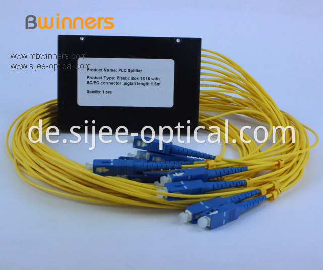 Cassette Type 1x16 Plc Optical Splitter With Sc Upc Connector